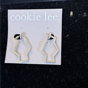 Cookie Lee Silver Zigzag Earrings